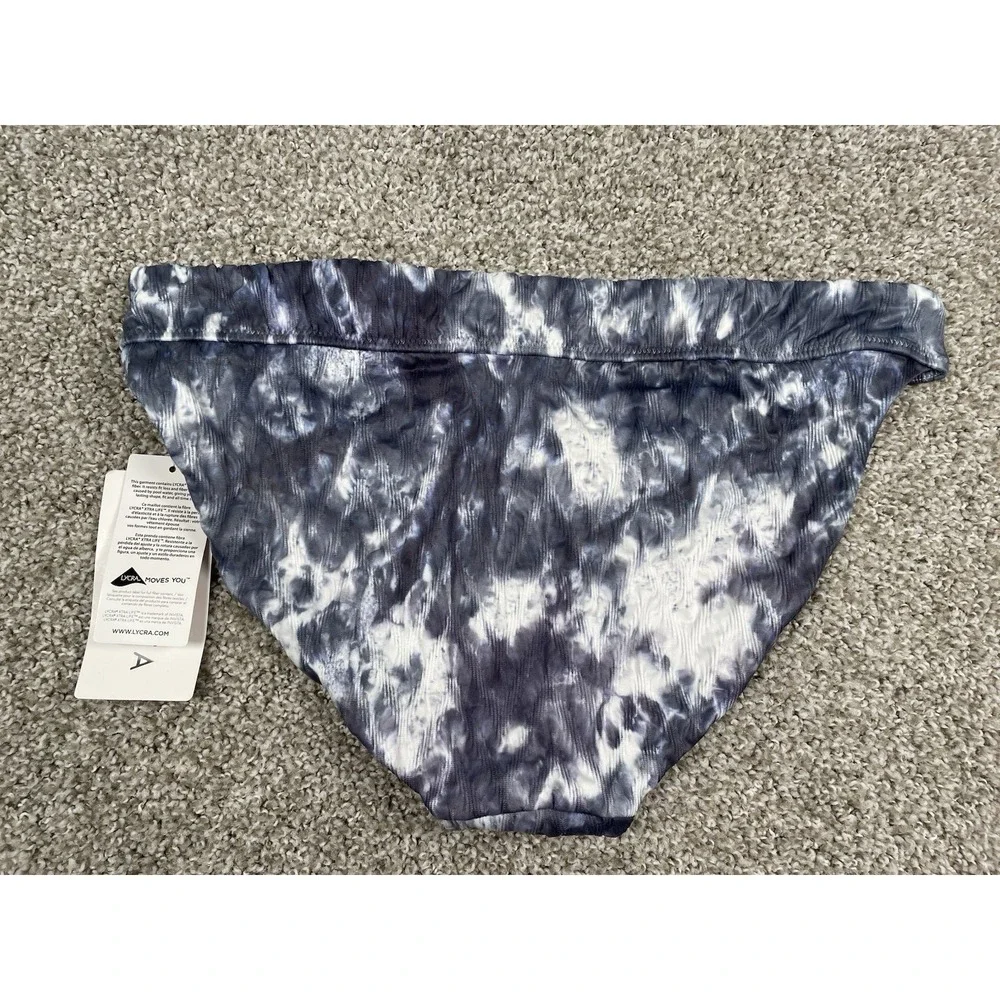 Athleta Tulum Tie Dye Blue Bikini Bottom Size XL NWT